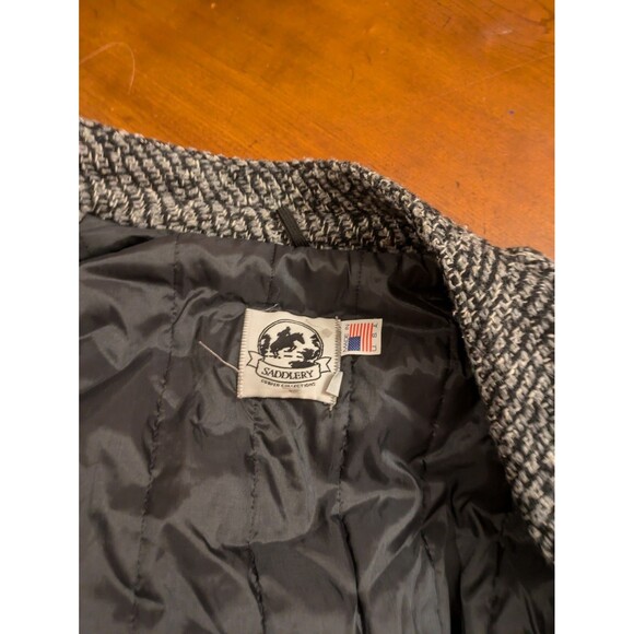 Rare VTG SADDLERY Cooper Collections Herringbone Lined Hooded Jacket 90s L - Picture 11 of 15
